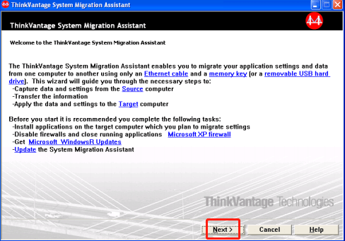 migration assistant windows xp