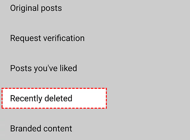 Recently Deleted Instagram