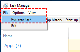 task manager run new task