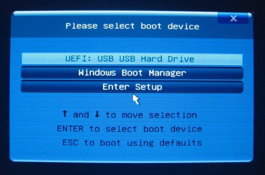 Asus Select Boot Device