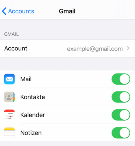 Kontakte mit Gmail sichern