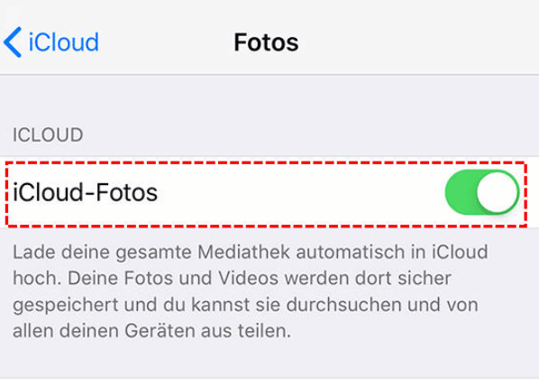 iCloud-Fotos auf dem iPad einschalten