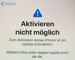 iPhone kann nach dem iOS 16/15 Update nicht aktiviert werden