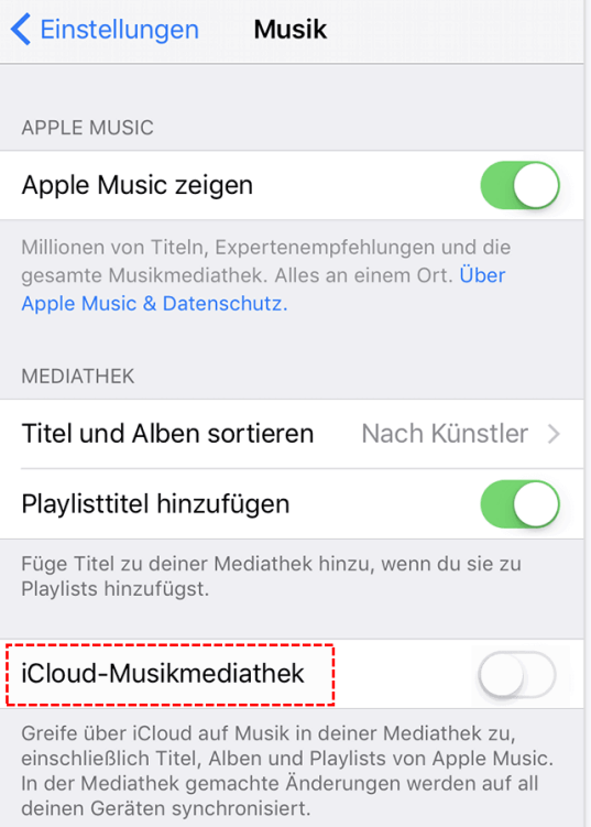 iCloud-Musikbibliothek