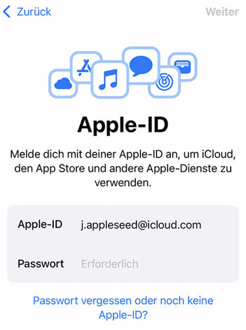 Apple-ID eingeben