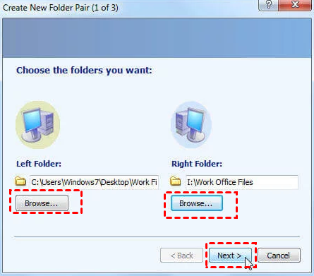 create new folder pair