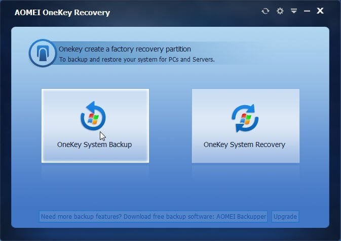 One Key System Backup