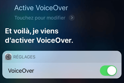 Activer voiceOver