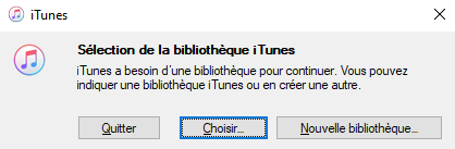 Sélection de la bibliothèque iTunes
