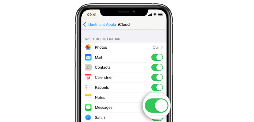 Synchroniser Messages sur iCloud