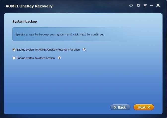 Backup to Recovery Partition