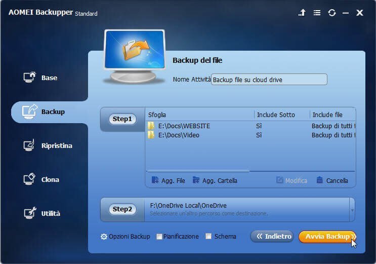 Start Backup Files to Dropbox