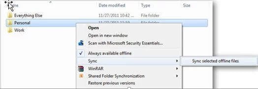 Sync with Offline Files Folder Min