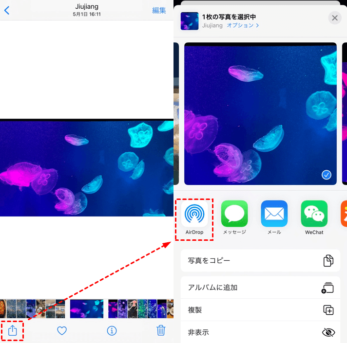 AirDropで写真を送信