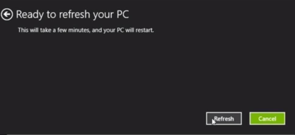 Acer Refresh PC Confirm