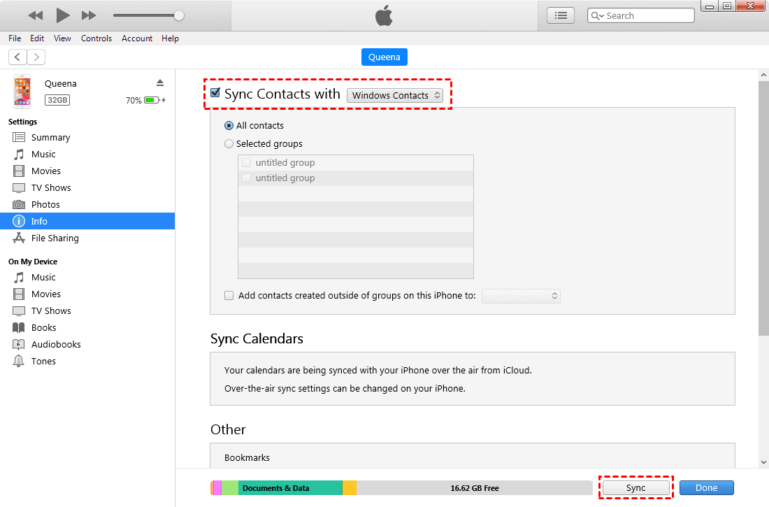 sync outlook contact groups to iphone