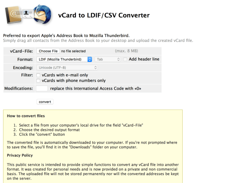 Csv Converter Website