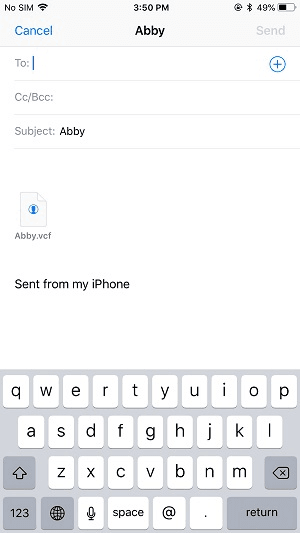 Email iPhone Contacts