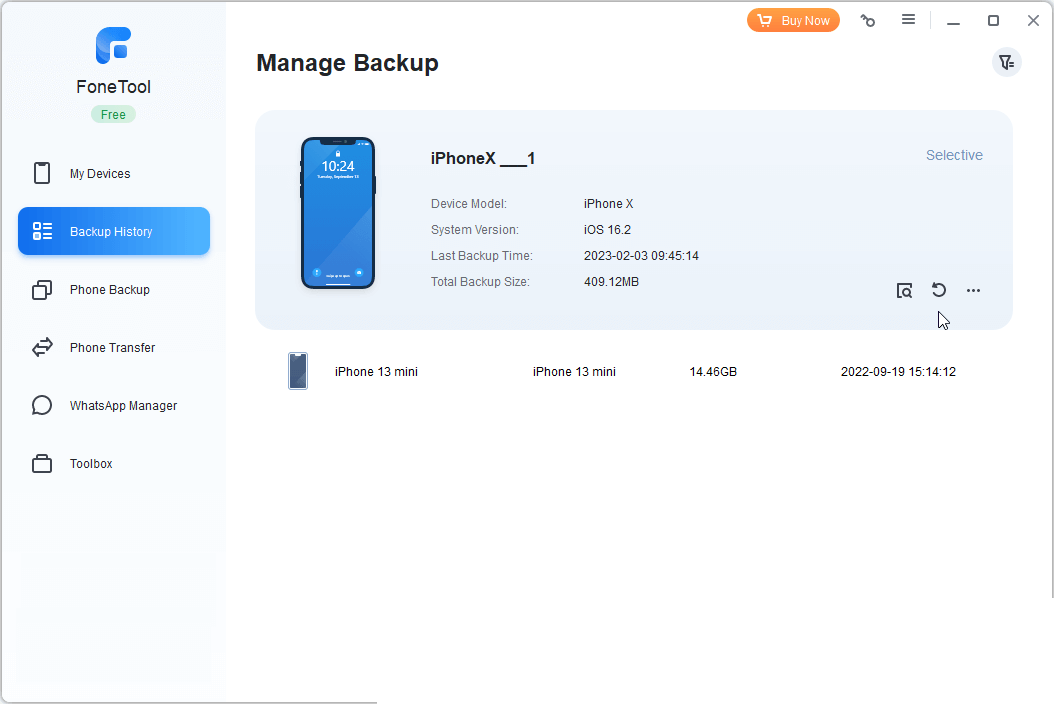 Manage iMessages Backup
