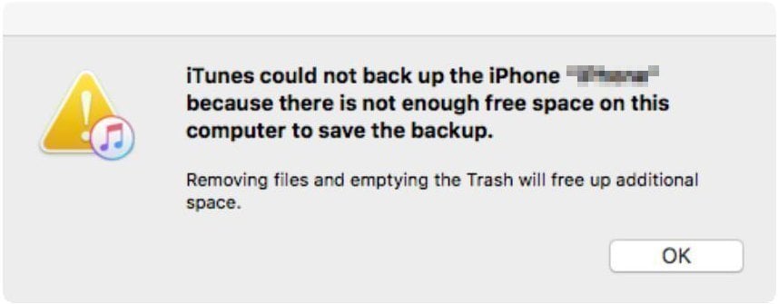 iTunes No Enough Storage