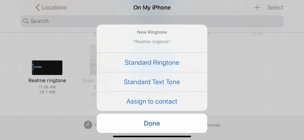Choose Standard Ringtone