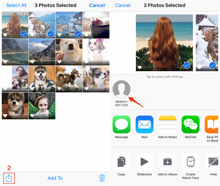 AirDrop Photos from iPad to iPhone