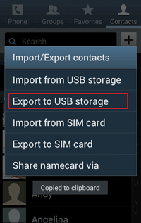 Export Contacts to Storage