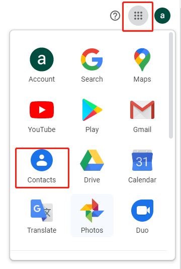 Export Contacts Google Drive App