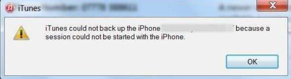 iTunes backup failed
