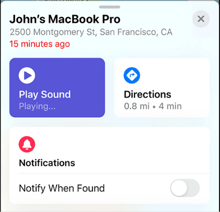 Find My iPhone Play Sound