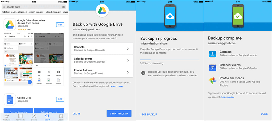 Backup iPhone Contacts to Google Drive