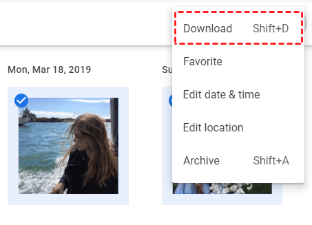 Download Google Photos to PC
