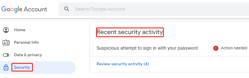 Gmail Recent Security Activity