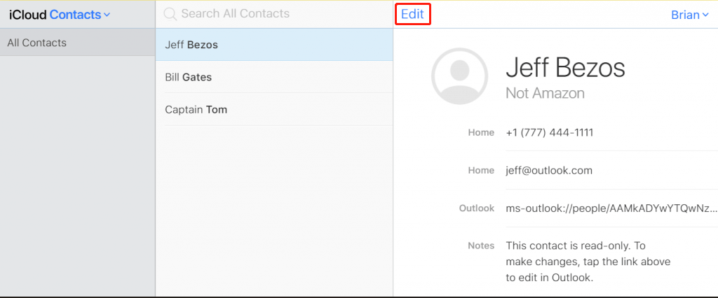 Edit Contacts In iCloud