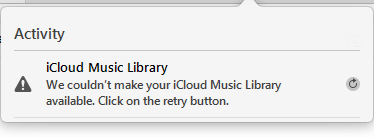 we couldnt make your icloud music available