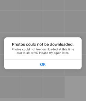 iCloud Photos Could Not Be Downloaded