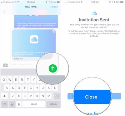 Invite Family Member To Share iCloud Storage