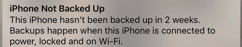 iPhone Not Back Up