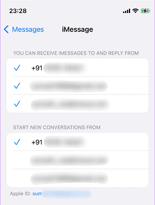 send receive messages account