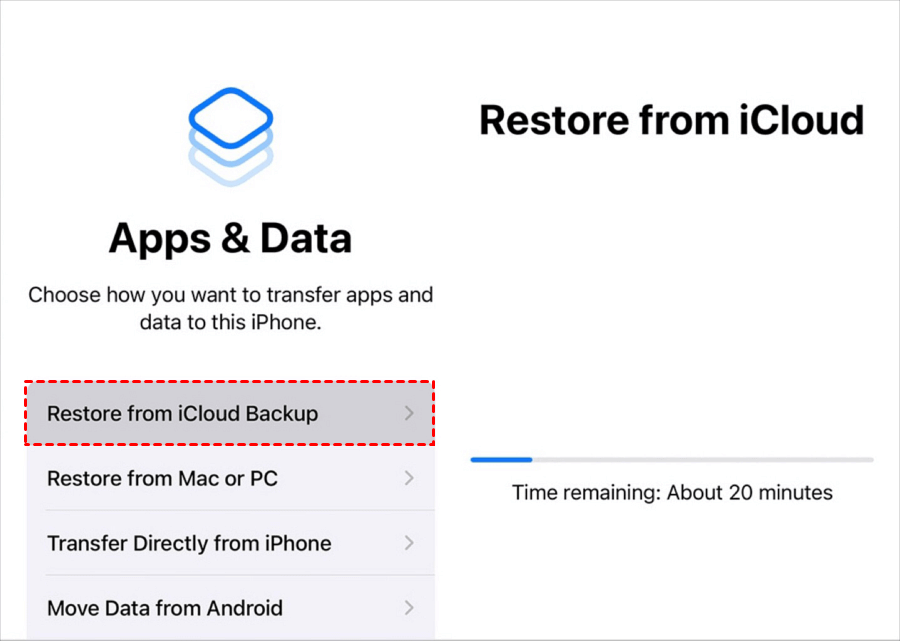 Restore iCloud backup