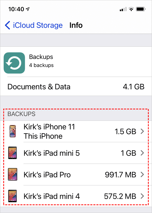 Several iPhone Backups 
