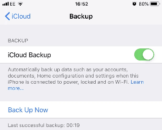 Create iPhone Backup with iCloud