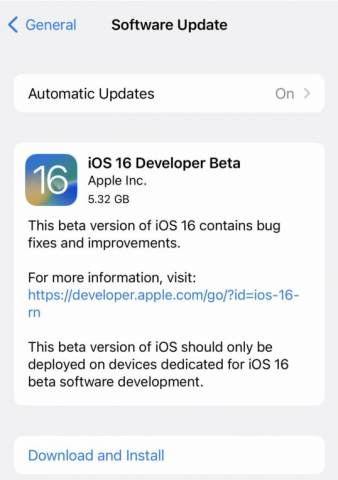 Update to iOS 16