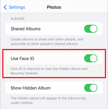Lock Hidden Photos in iOS 16