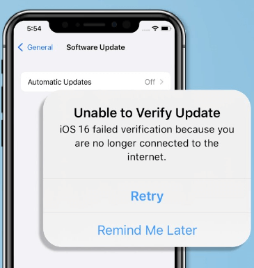ios update not connected to internet