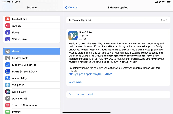 Update iPad to the Latest Version