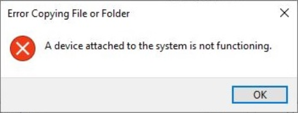 A device attached to the system is not functioning