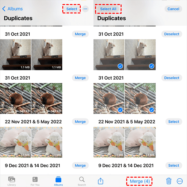 Delete Duplicate Photos in iOS 16