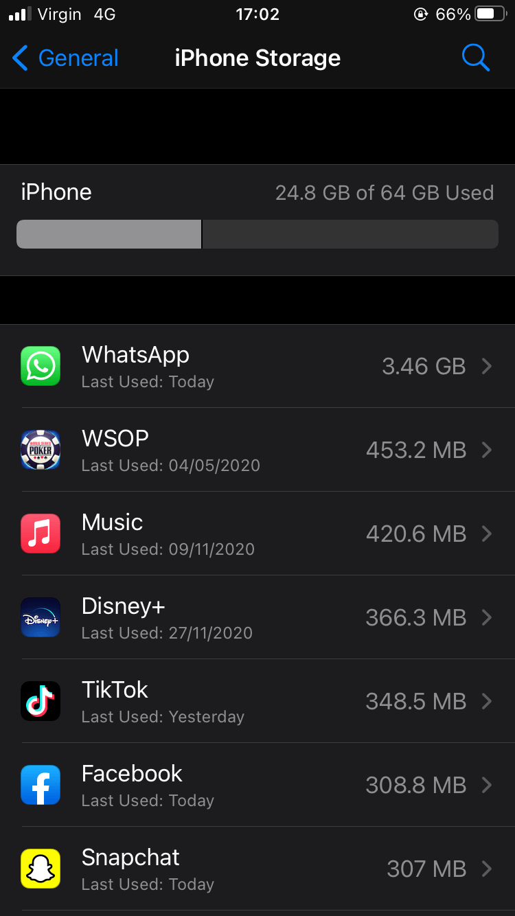 iPhone Storage Report Not Loading