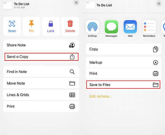 Save Notes to Files App